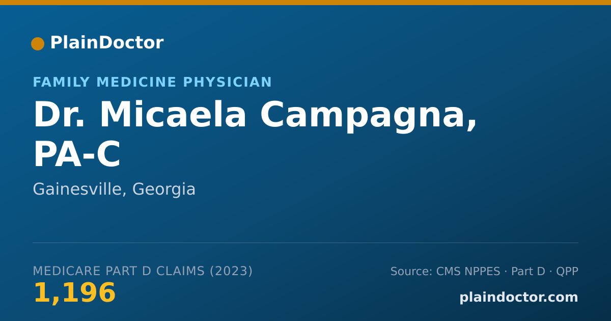 Shareable card for Micaela Campagna, PA-C - Family Medicine Physician, Gainesville, GA