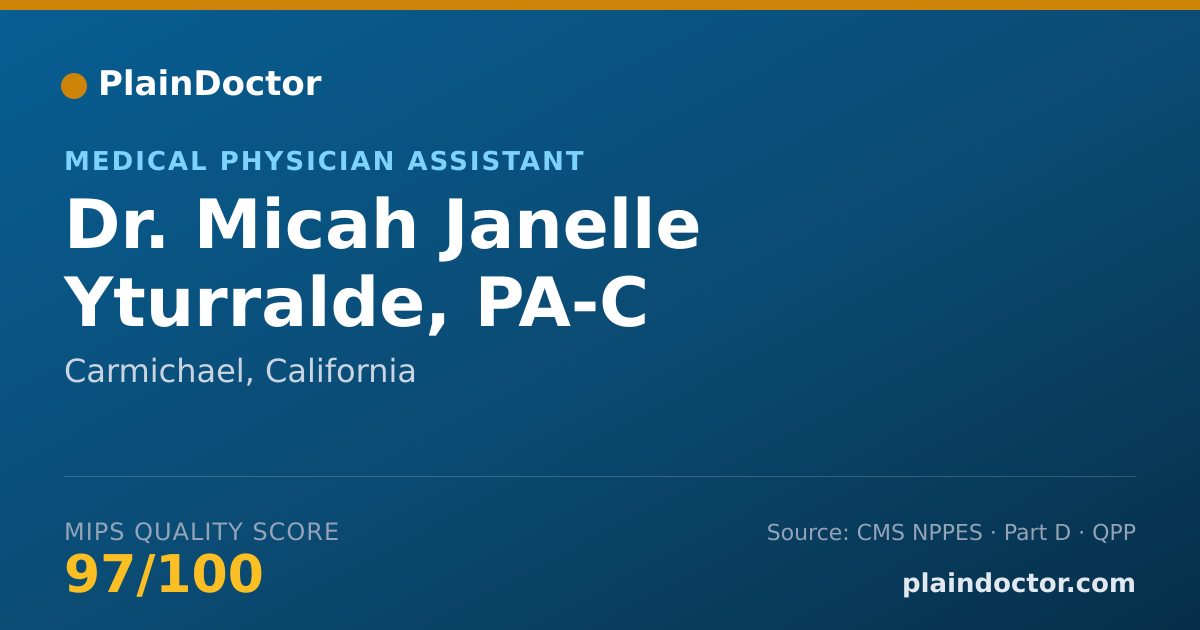 Shareable card for Micah Janelle Yturralde, PA-C - Medical Physician Assistant, Carmichael, CA