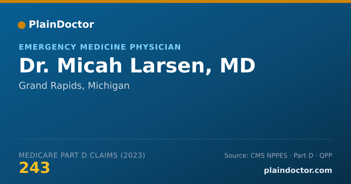 Shareable card for Micah Larsen, MD - Emergency Medicine Physician, Grand Rapids, MI
