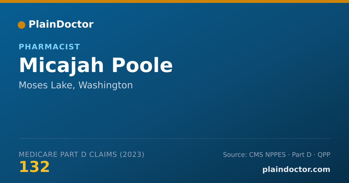 Shareable card for Micajah Poole - Pharmacist, Moses Lake, WA