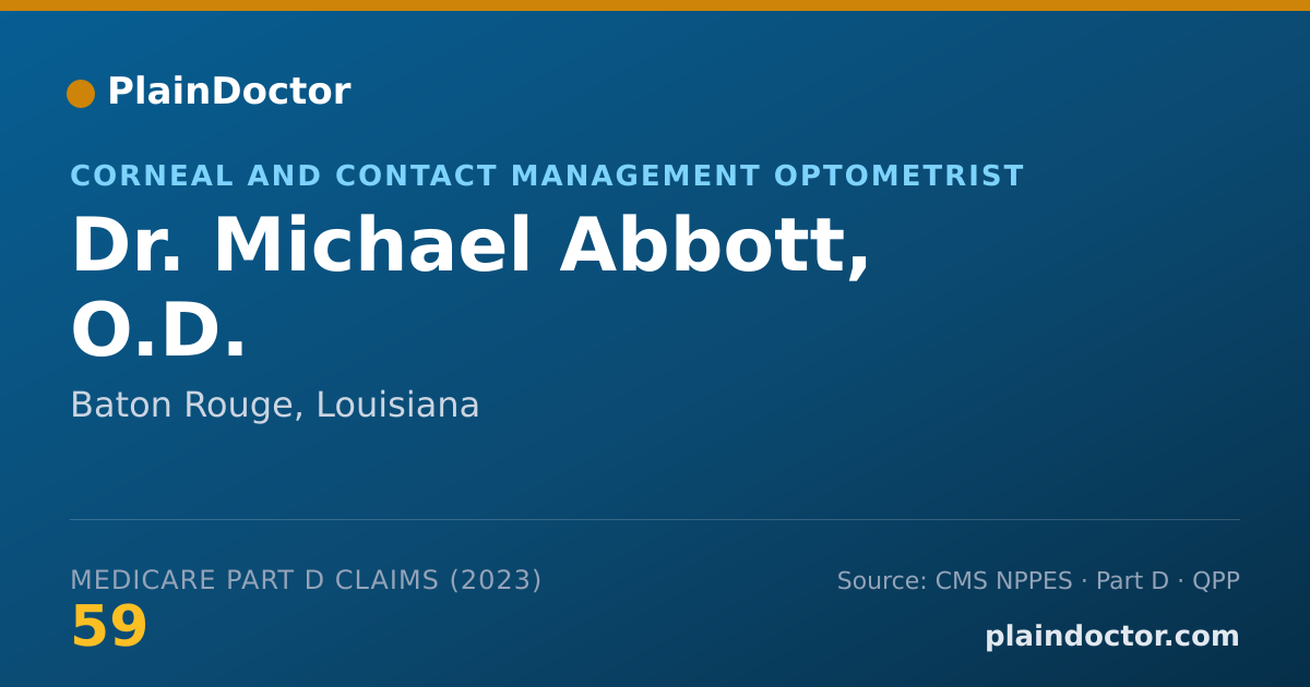 Shareable card for Michael Abbott, O.D. - Corneal and Contact Management Optometrist, Baton Rouge, LA