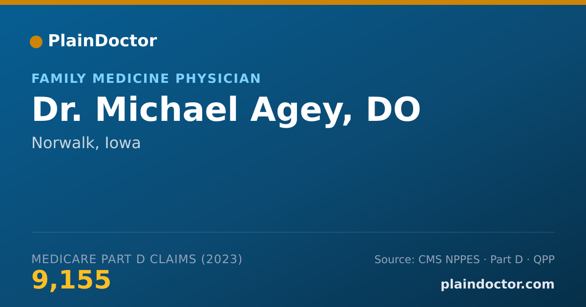 Shareable card for Michael Agey, DO - Family Medicine Physician, Norwalk, IA