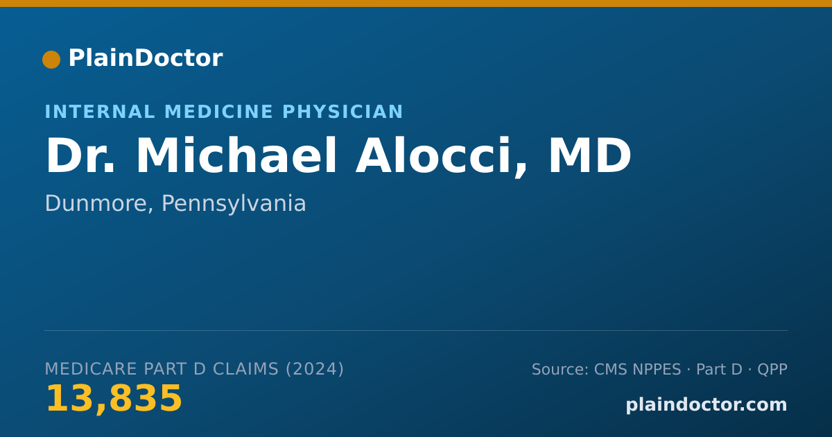 Shareable card for Michael Alocci, MD - Internal Medicine Physician, Dunmore, PA
