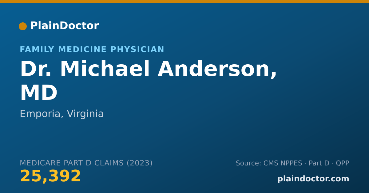 Shareable card for Michael Anderson, MD - Family Medicine Physician, Emporia, VA