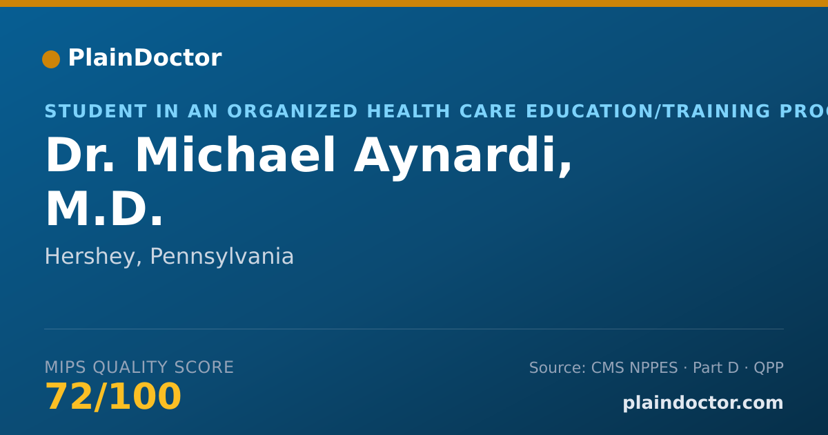 Shareable card for Michael Aynardi, M.D. - Student in an Organized Health Care Education/Training Program, Hershey, PA