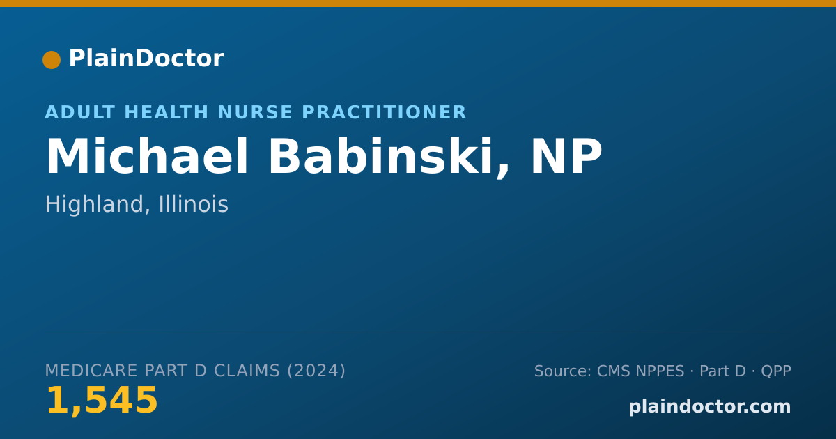 Shareable card for Michael Babinski, NP - Adult Health Nurse Practitioner, Highland, IL