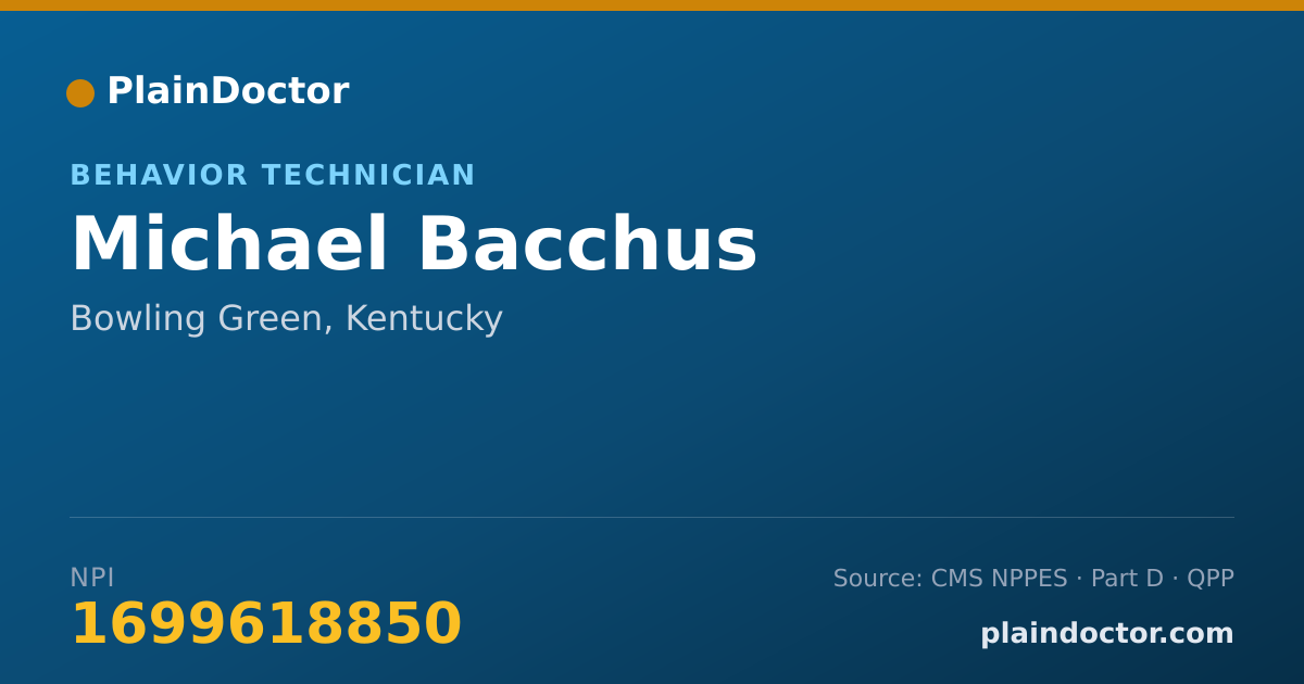 Shareable card for Michael Bacchus - Behavior Technician, Bowling Green, KY