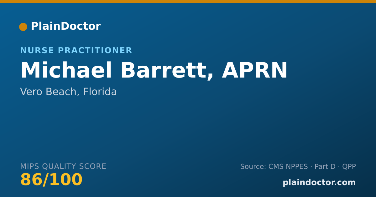 Shareable card for Michael Barrett, APRN - Nurse Practitioner, Vero Beach, FL