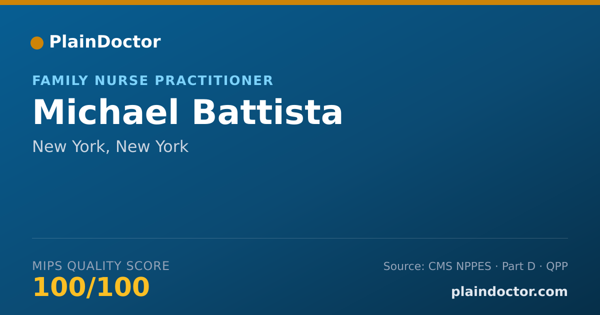 Shareable card for Michael Battista - Family Nurse Practitioner, New York, NY
