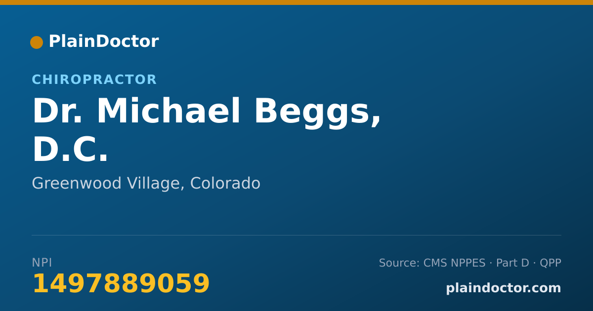 Shareable card for Michael Beggs, D.C. - Chiropractor, Greenwood Village, CO