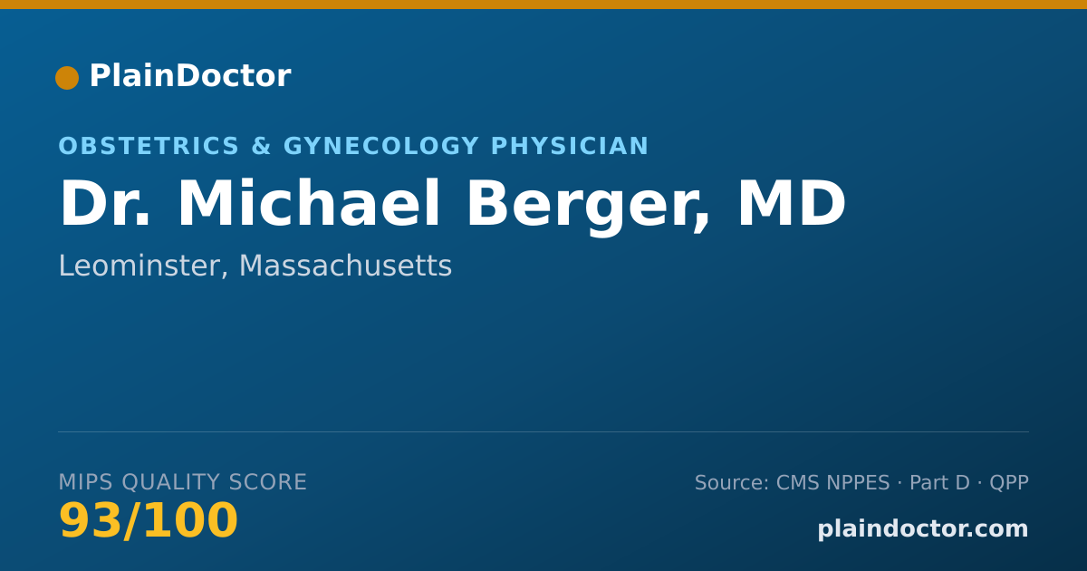 Shareable card for Michael Berger, MD - Obstetrics & Gynecology Physician, Leominster, MA