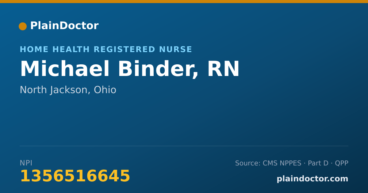 Shareable card for Michael Binder, RN - Home Health Registered Nurse, North Jackson, OH