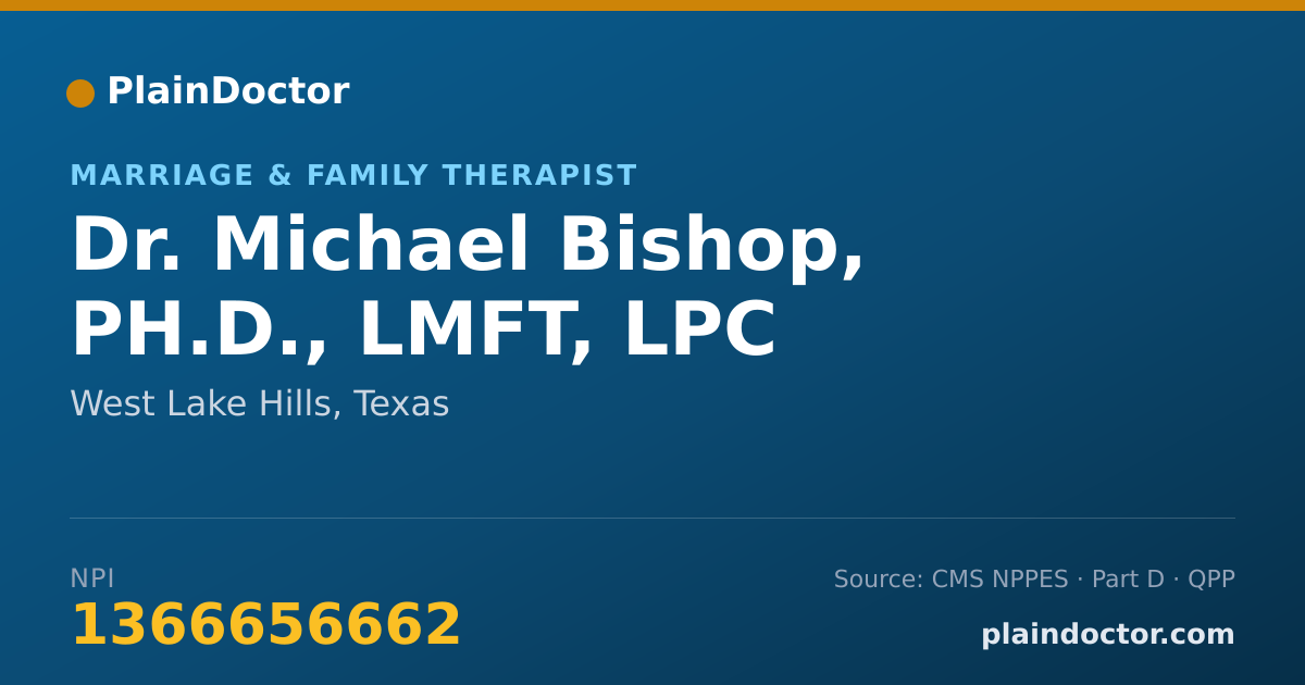 Shareable card for Michael Bishop, PH.D., LMFT, LPC - Marriage & Family Therapist, West Lake Hills, TX