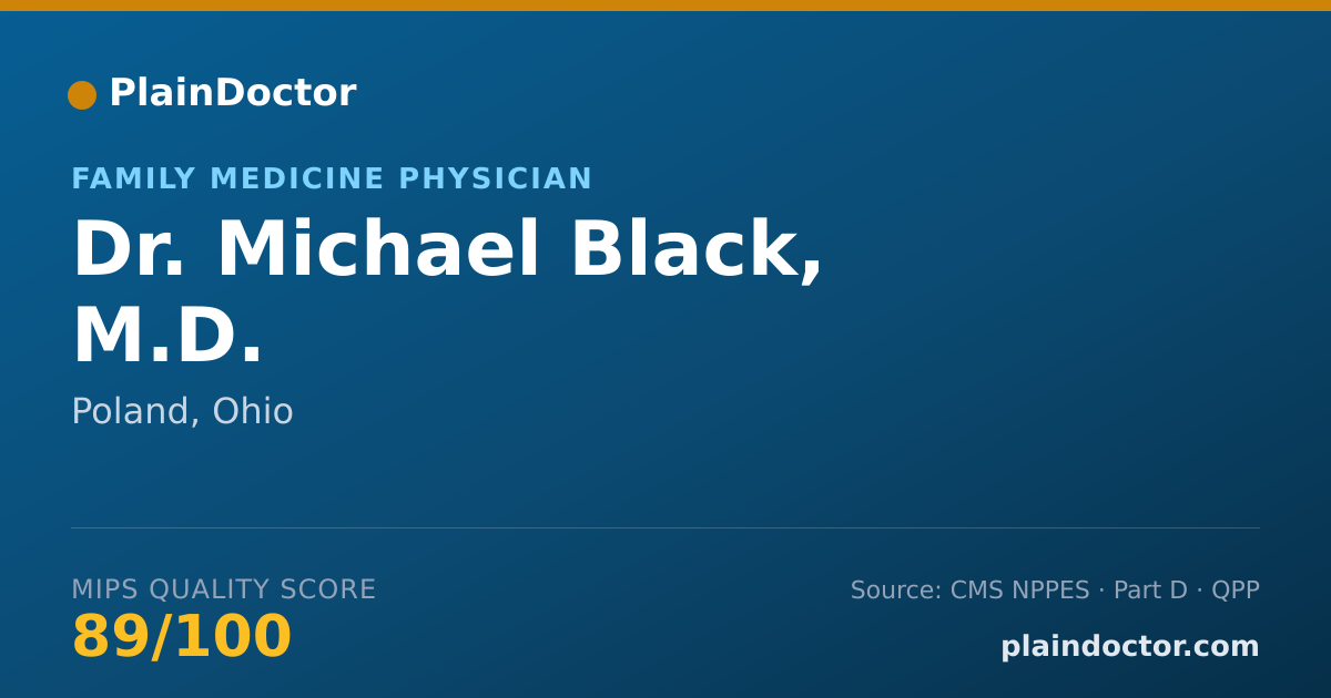 Shareable card for Michael Black, M.D. - Family Medicine Physician, Poland, OH