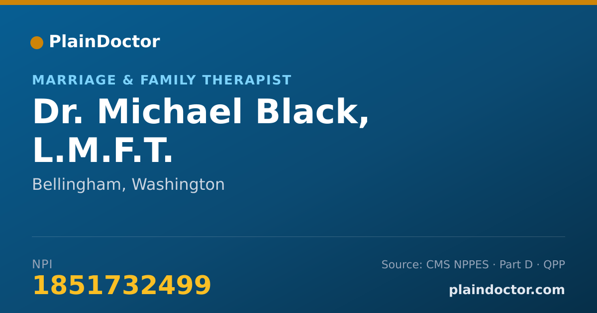 Shareable card for Michael Black, L.M.F.T. - Marriage & Family Therapist, Bellingham, WA