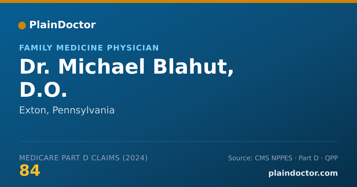 Shareable card for Michael Blahut, D.O. - Family Medicine Physician, Exton, PA