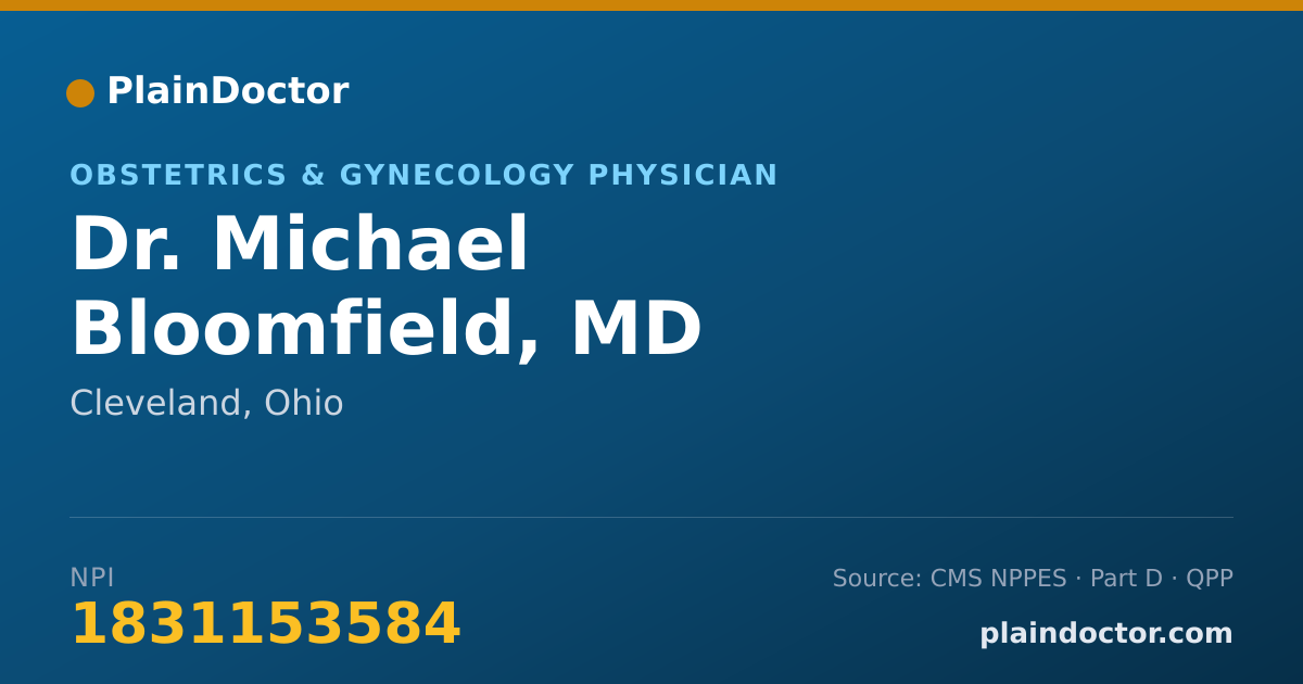Shareable card for Michael Bloomfield, MD - Obstetrics & Gynecology Physician, Cleveland, OH