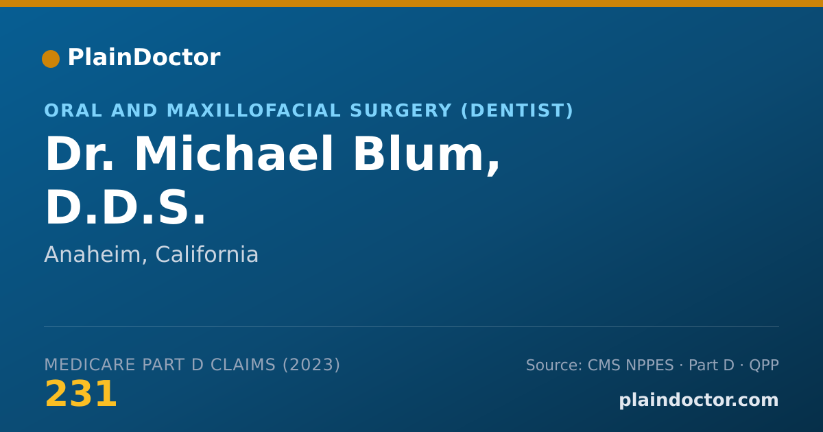 Shareable card for Michael Blum, D.D.S. - Oral and Maxillofacial Surgery (Dentist), Anaheim, CA