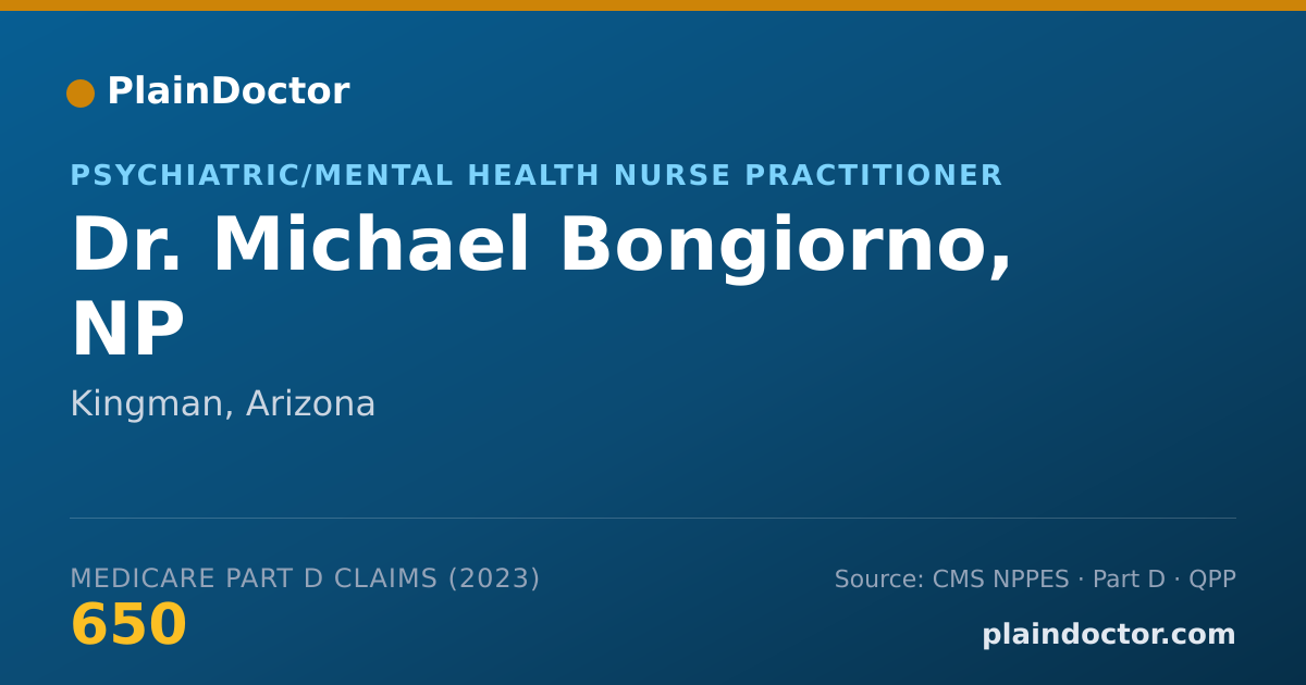 Shareable card for Michael Bongiorno, NP - Psychiatric/Mental Health Nurse Practitioner, Kingman, AZ