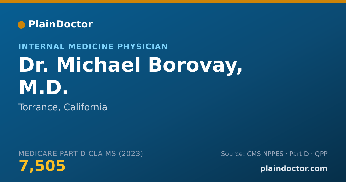 Shareable card for Michael Borovay, M.D. - Internal Medicine Physician, Torrance, CA
