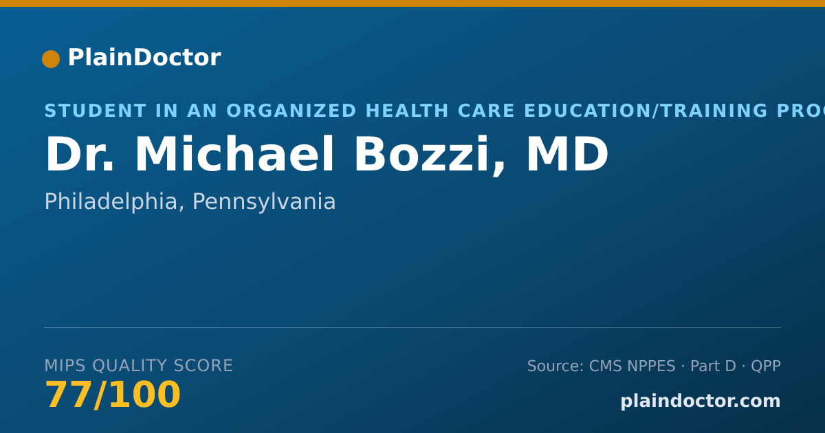 Shareable card for Michael Bozzi, MD - Student in an Organized Health Care Education/Training Program, Philadelphia, PA