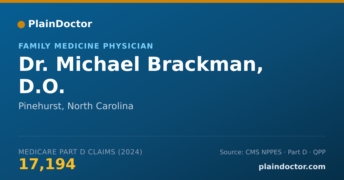 Shareable card for Michael Brackman, D.O. - Family Medicine Physician, Pinehurst, NC