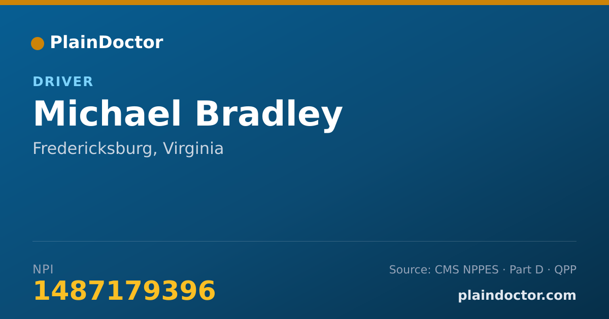 Shareable card for Michael Bradley - Driver, Fredericksburg, VA
