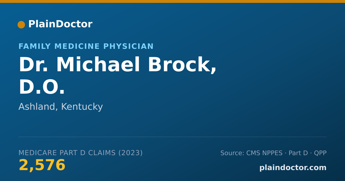 Shareable card for Michael Brock, D.O. - Family Medicine Physician, Ashland, KY