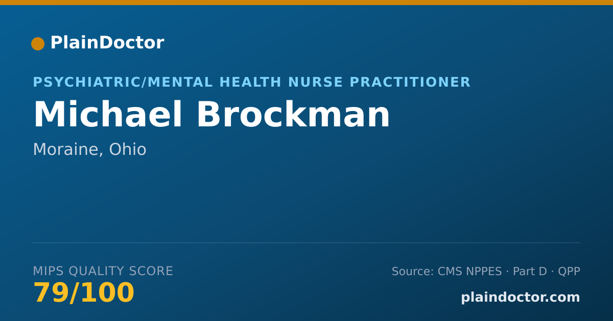 Shareable card for Michael Brockman - Psychiatric/Mental Health Nurse Practitioner, Moraine, OH