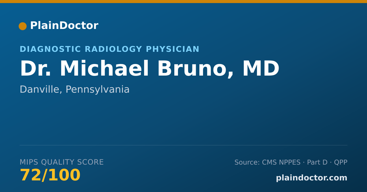Shareable card for Michael Bruno, MD - Diagnostic Radiology Physician, Danville, PA