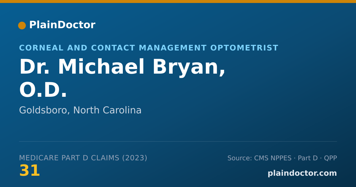 Shareable card for Michael Bryan, O.D. - Corneal and Contact Management Optometrist, Goldsboro, NC