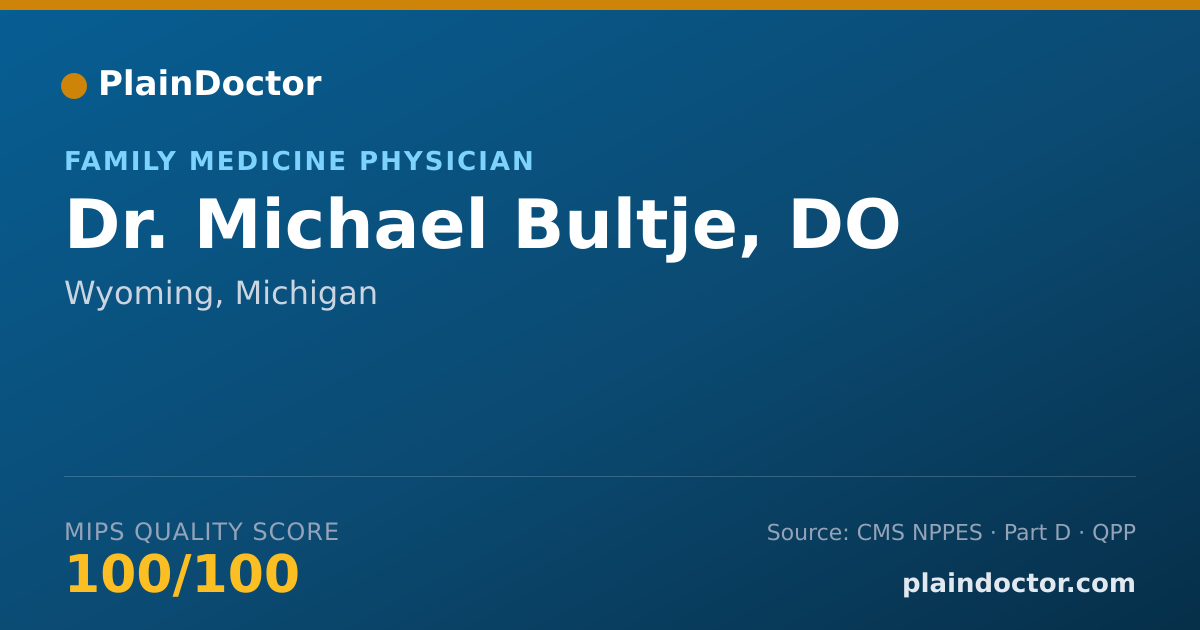 Shareable card for Michael Bultje, DO - Family Medicine Physician, Wyoming, MI