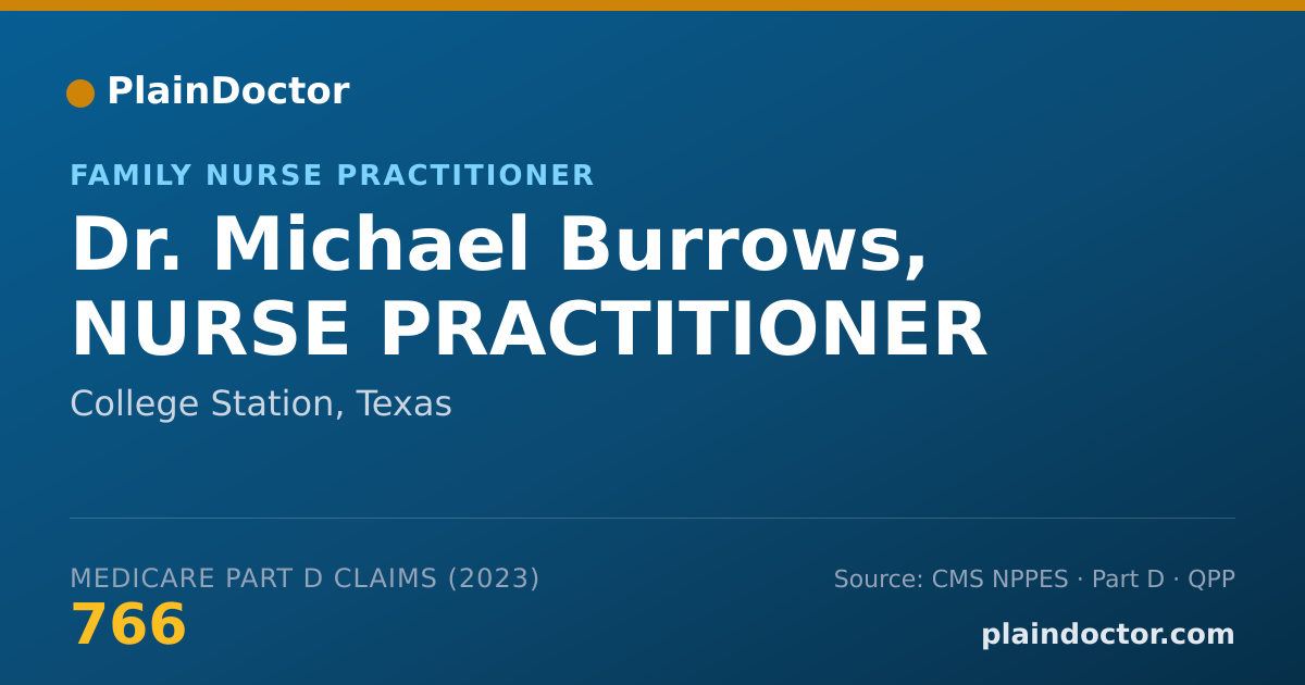 Shareable card for Michael Burrows, NURSE PRACTITIONER - Family Nurse Practitioner, College Station, TX