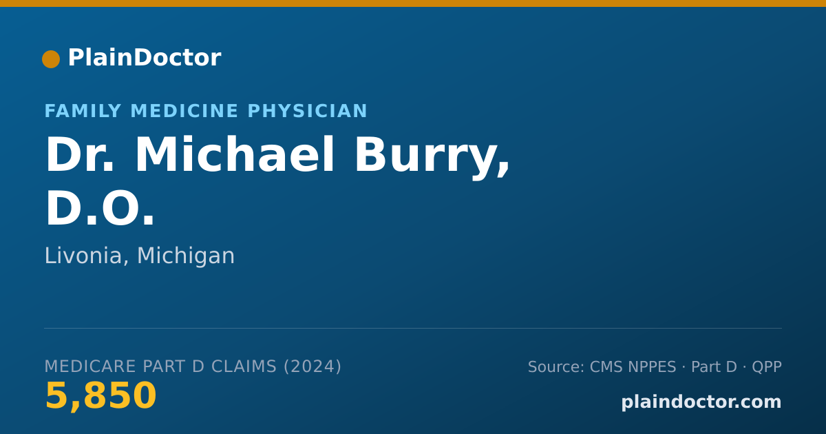 Shareable card for Michael Burry, D.O. - Family Medicine Physician, Livonia, MI