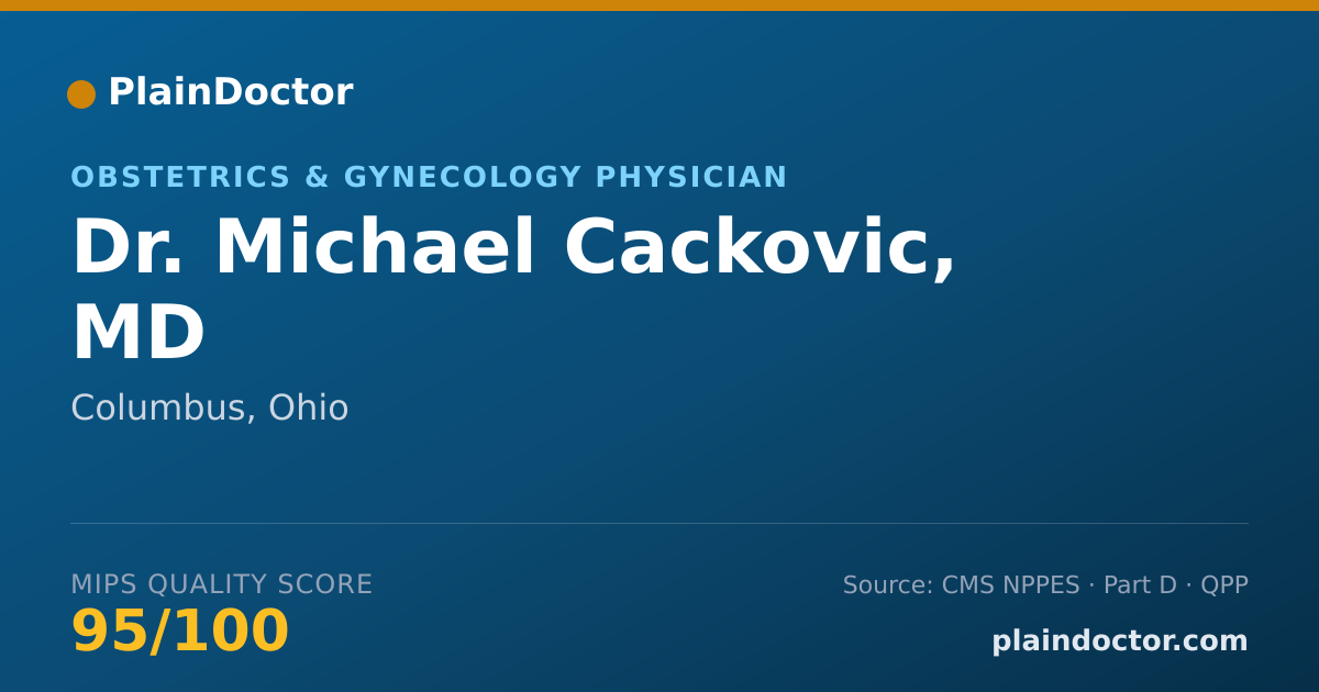 Shareable card for Michael Cackovic, MD - Obstetrics & Gynecology Physician, Columbus, OH