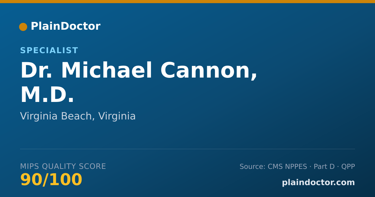 Shareable card for Michael Cannon, M.D. - Specialist, Virginia Beach, VA