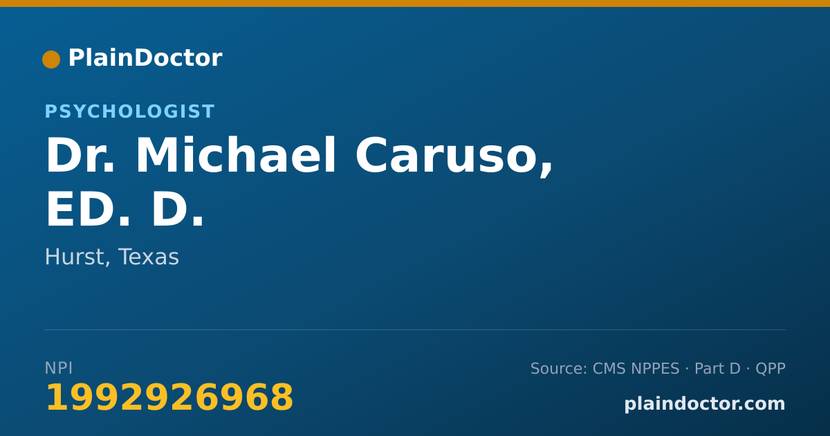 Shareable card for Michael Caruso, ED. D. - Psychologist, Hurst, TX