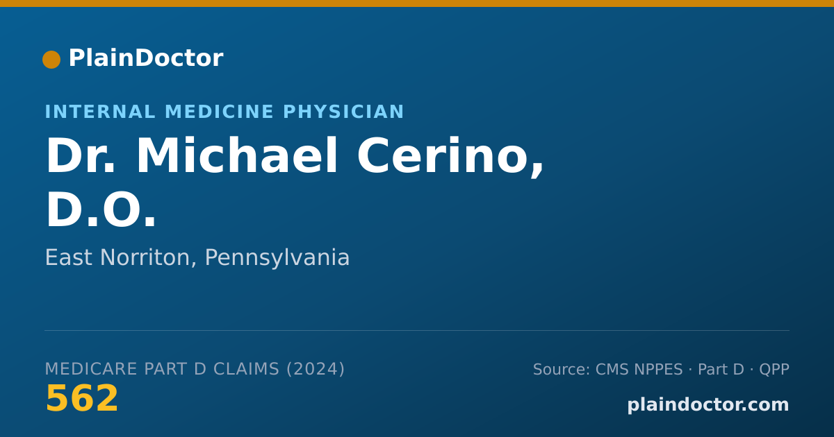 Shareable card for Michael Cerino, D.O. - Internal Medicine Physician, East Norriton, PA