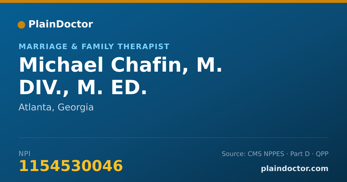 Shareable card for Michael Chafin, M. DIV., M. ED. - Marriage & Family Therapist, Atlanta, GA