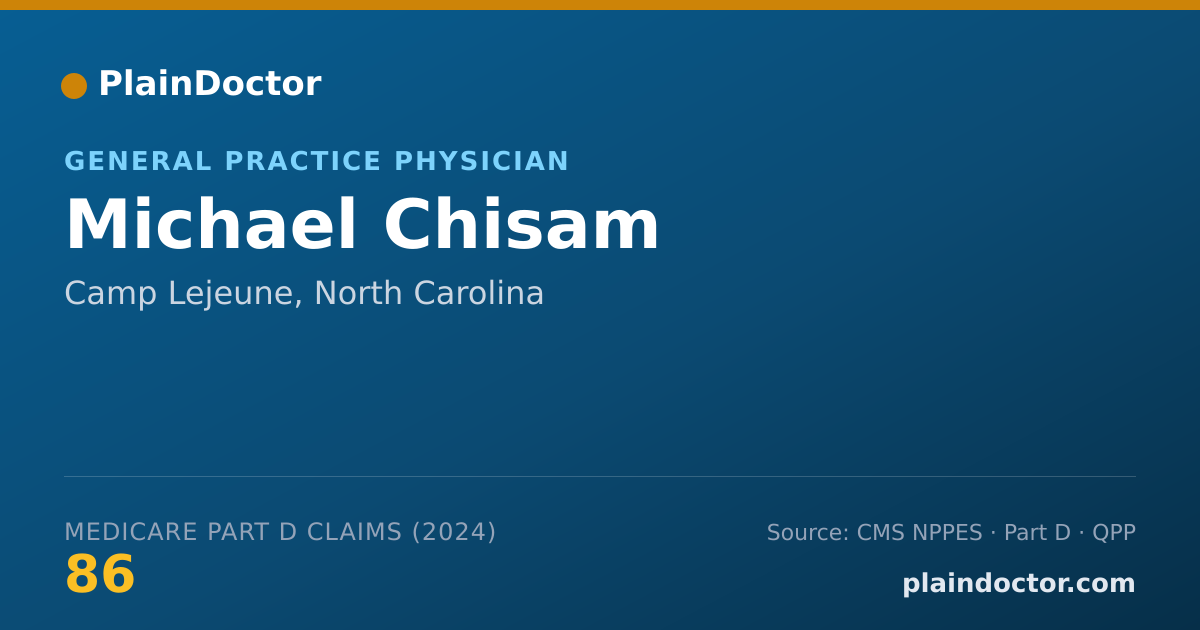 Shareable card for Michael Chisam - Student in an Organized Health Care Education/Training Program, Camp Lejeune, NC