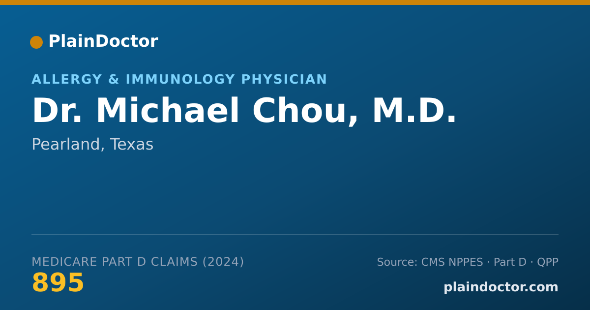 Shareable card for Michael Chou, M.D. - Specialist, Pearland, TX