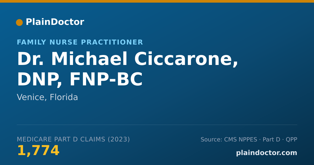 Shareable card for Michael Ciccarone, DNP, FNP-BC - Family Nurse Practitioner, Venice, FL