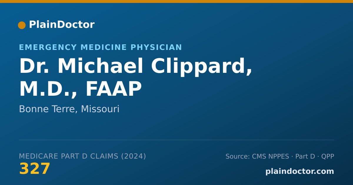 Shareable card for Michael Clippard, M.D., FAAP - Emergency Medicine Physician, Bonne Terre, MO