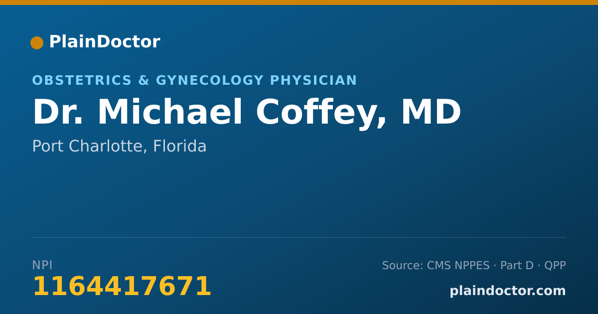 Shareable card for Michael Coffey, MD - Obstetrics & Gynecology Physician, Port Charlotte, FL