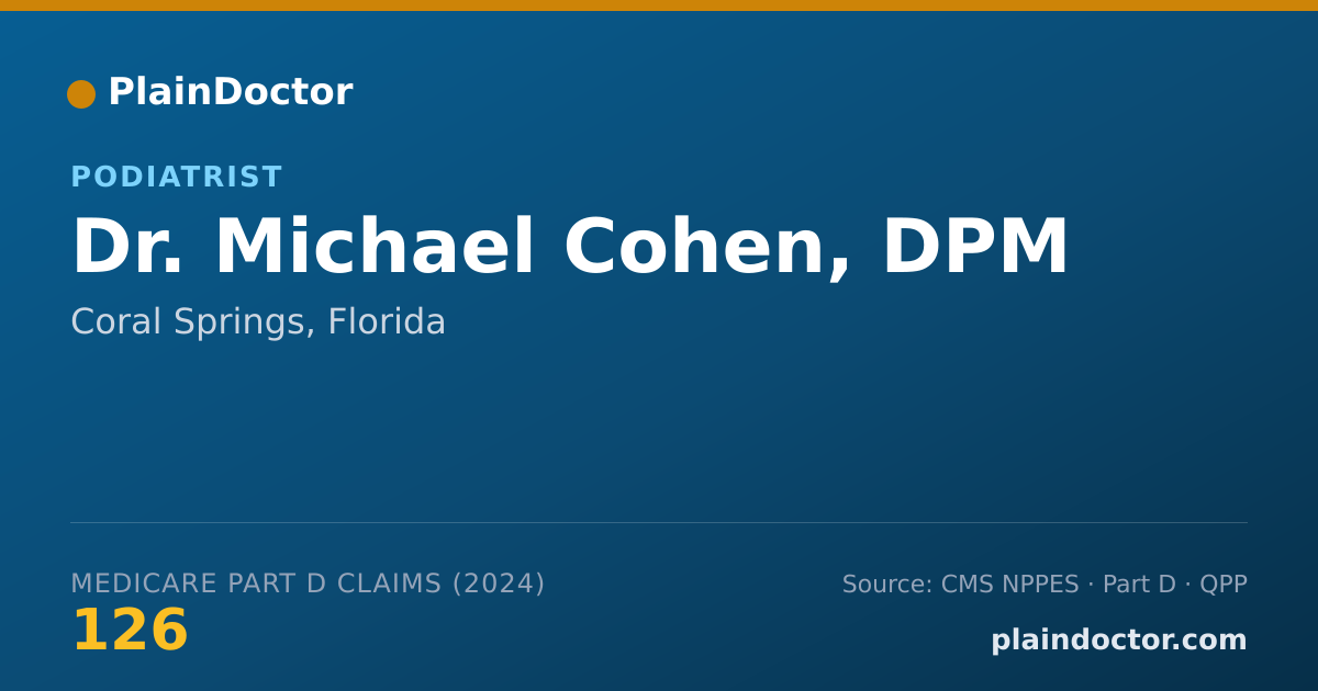 Shareable card for Michael Cohen, DPM - Podiatrist, Coral Springs, FL