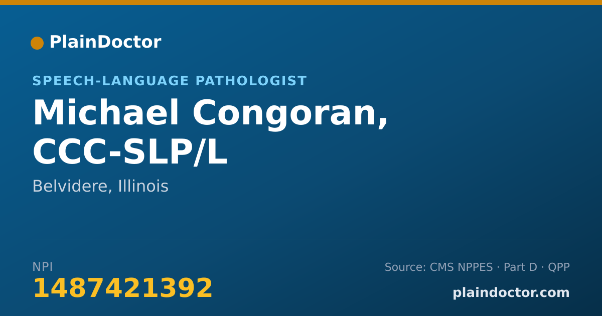 Shareable card for Michael Congoran, CCC-SLP/L - Speech-Language Pathologist, Belvidere, IL
