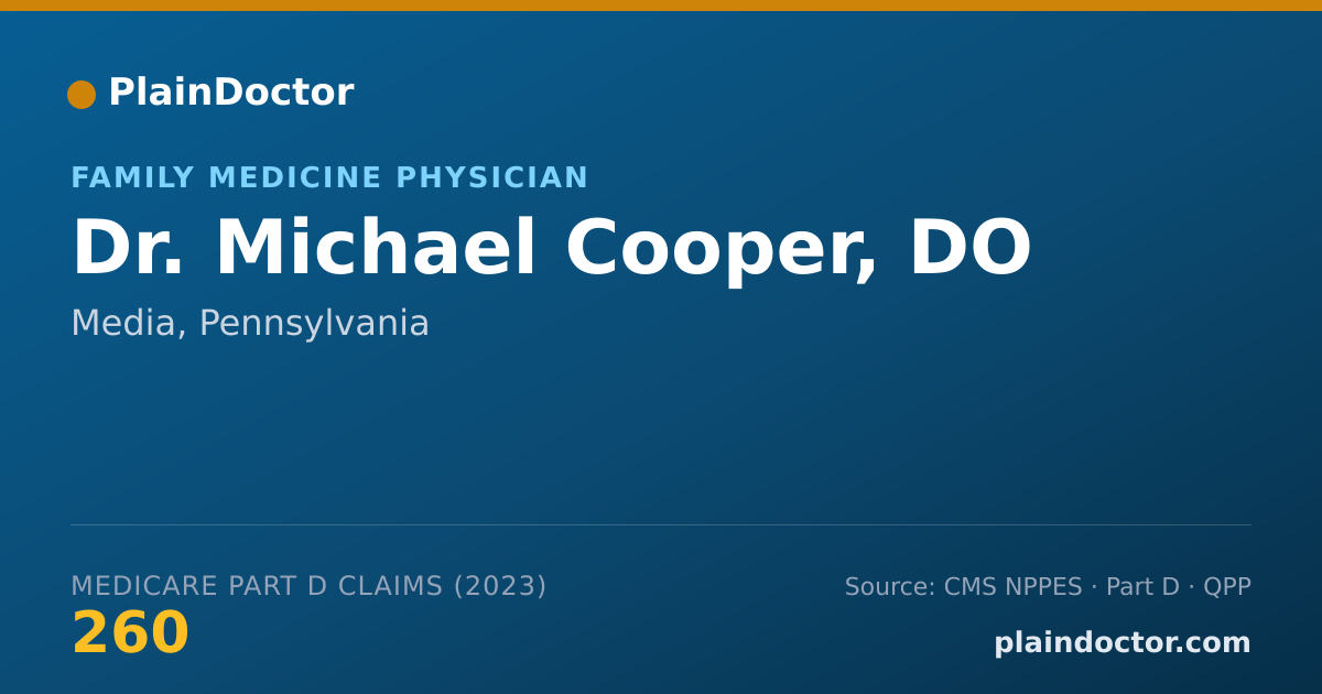 Shareable card for Michael Cooper, DO - Family Medicine Physician, Media, PA