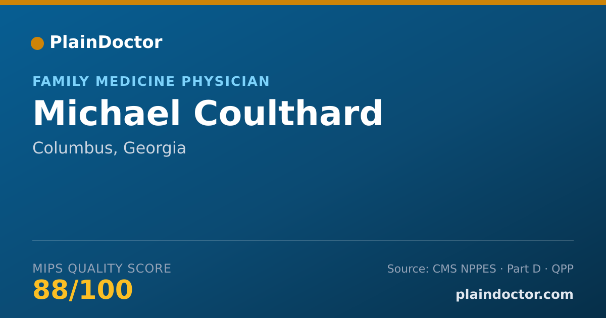 Shareable card for Michael Coulthard - Family Medicine Physician, Columbus, GA