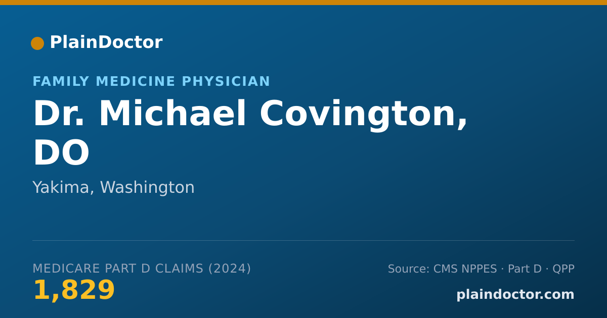 Shareable card for Michael Covington, DO - Family Medicine Physician, Yakima, WA