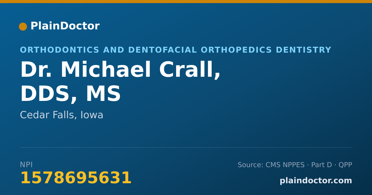 Shareable card for Michael Crall, DDS, MS - Orthodontics and Dentofacial Orthopedics Dentistry, Cedar Falls, IA